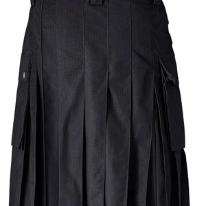 Men’s Kilt- Black Brass colored snaps and buckles